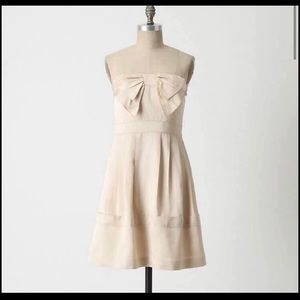 Anthropologie Blushing Faille Strapless Dress
